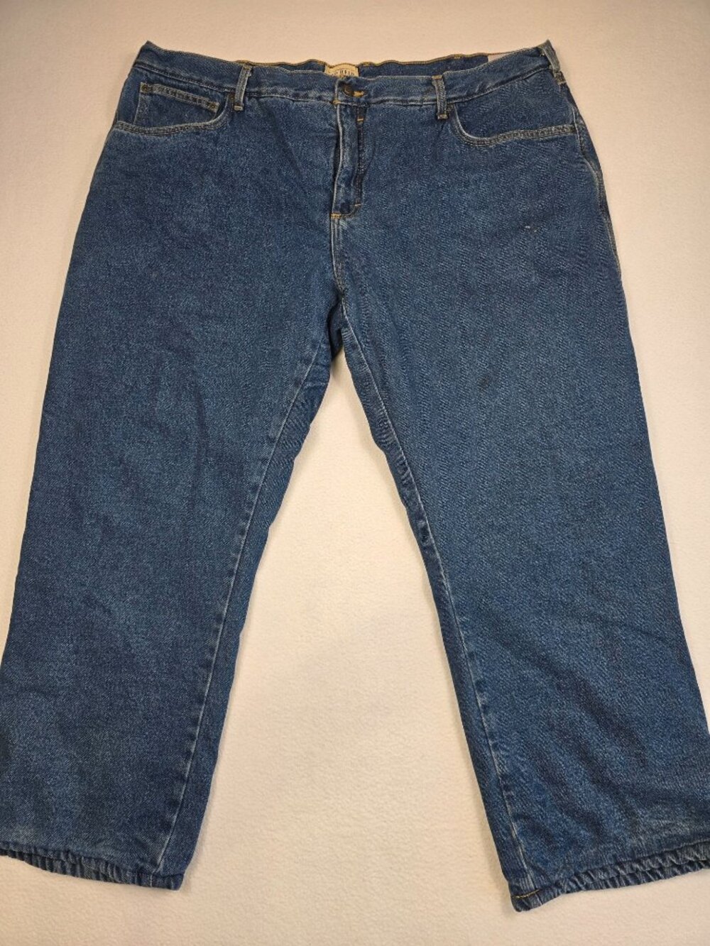 Red Head Brand Co. Mens 46x30 Blue Jeans  Flannel Lined Denim